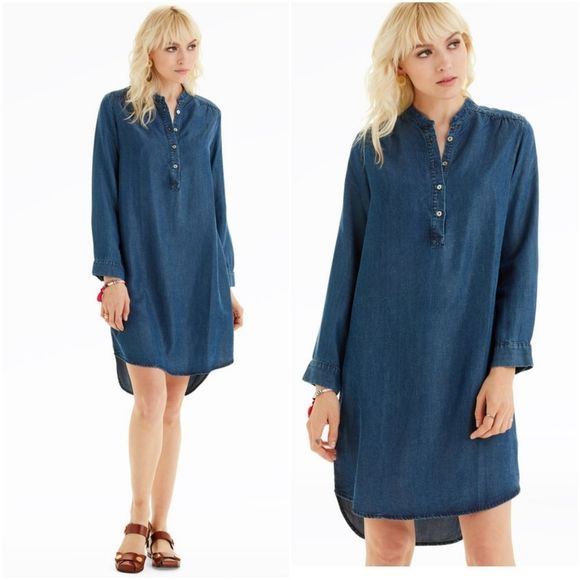 Amour Vert Blue Casual Long Sleeve Midi Shirt Dress - Picture 1 of 6